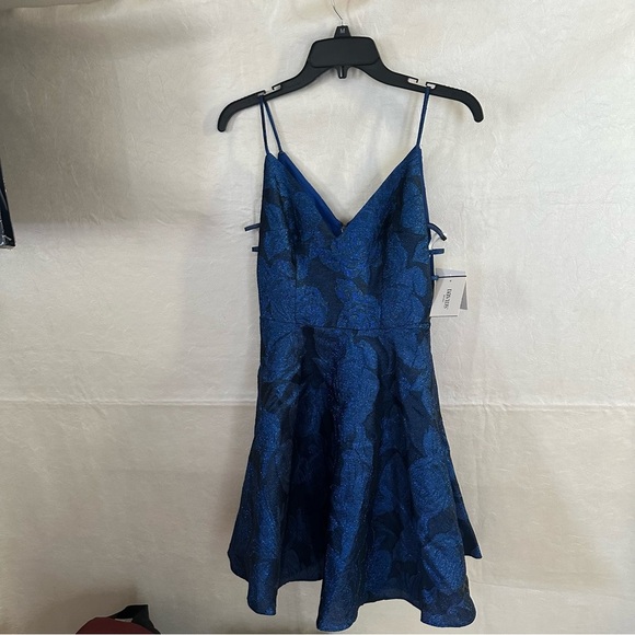 Cleo Blue Fit and Flare Cocktail Mini Dress - Picture 3 of 7